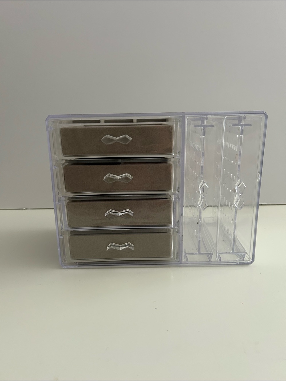 Clear Plastic Drawer Organizer with Brown Drawers - Home Storage & Organization